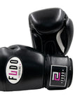 FUDO Supreme Black Leather Velcro Muay Thai Kickboxing Gloves