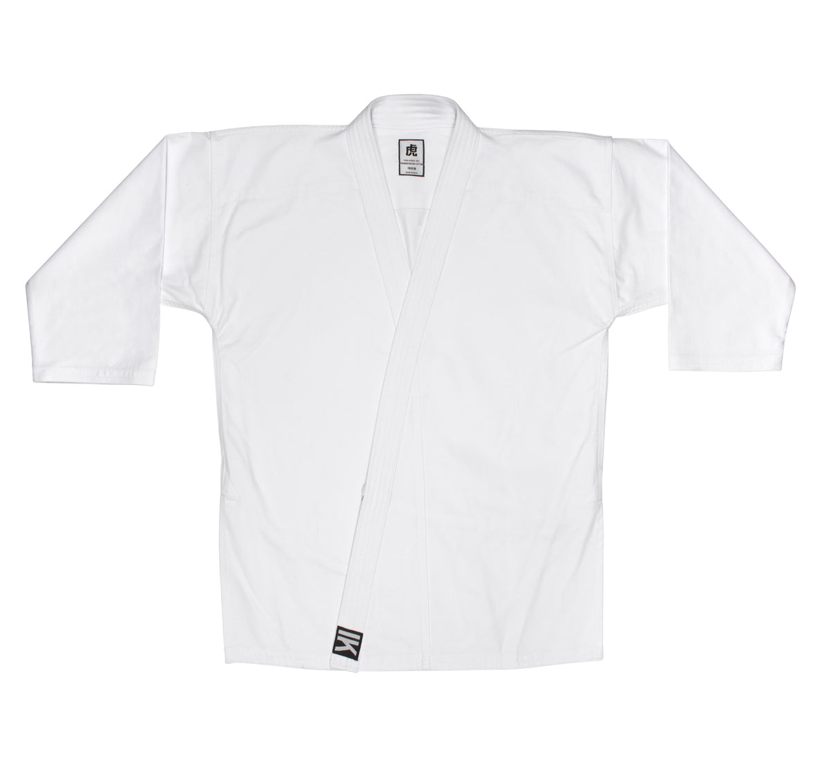 Tora 10oz premium cotton white karate gi jacket with traditional Japanese cut