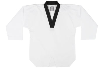 IKKEN Taekwondo Premium Basic Dobok Uniform | White & Black
